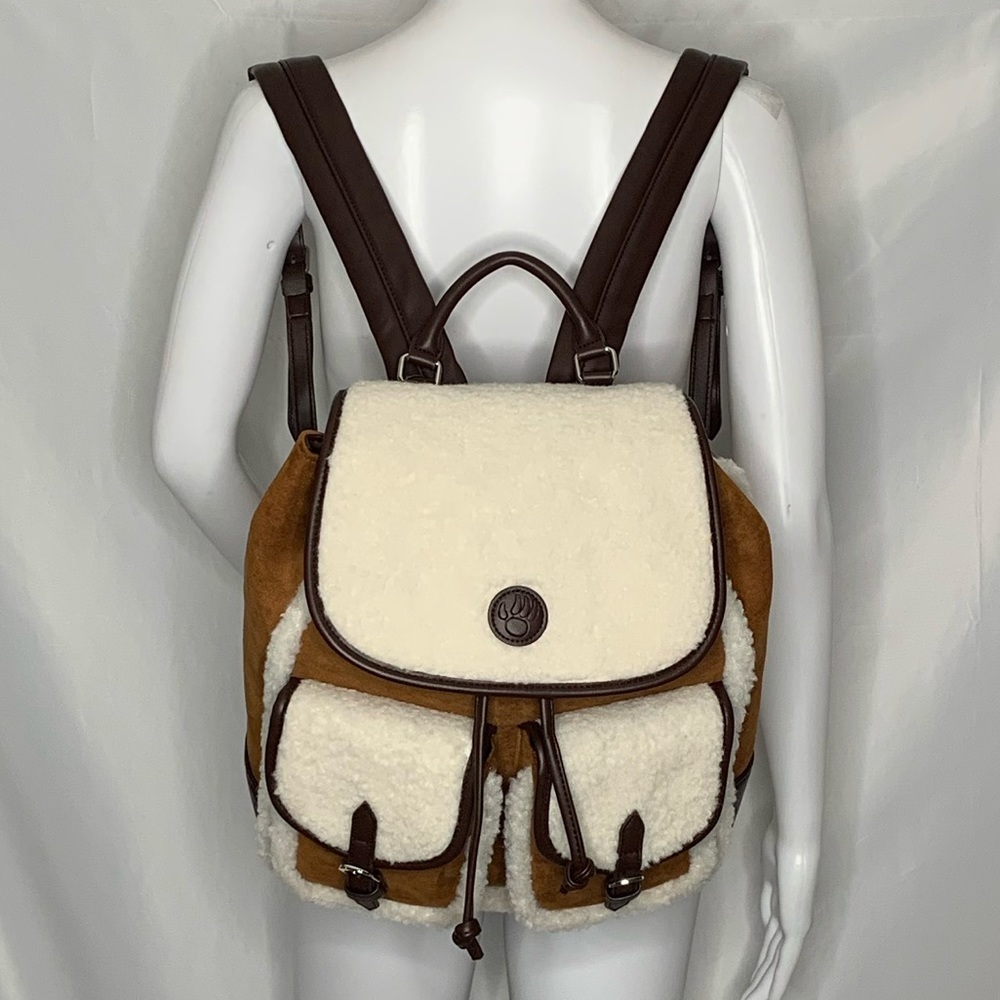 BearPaw Hickory Sherpa Buckle Pockets Backpack